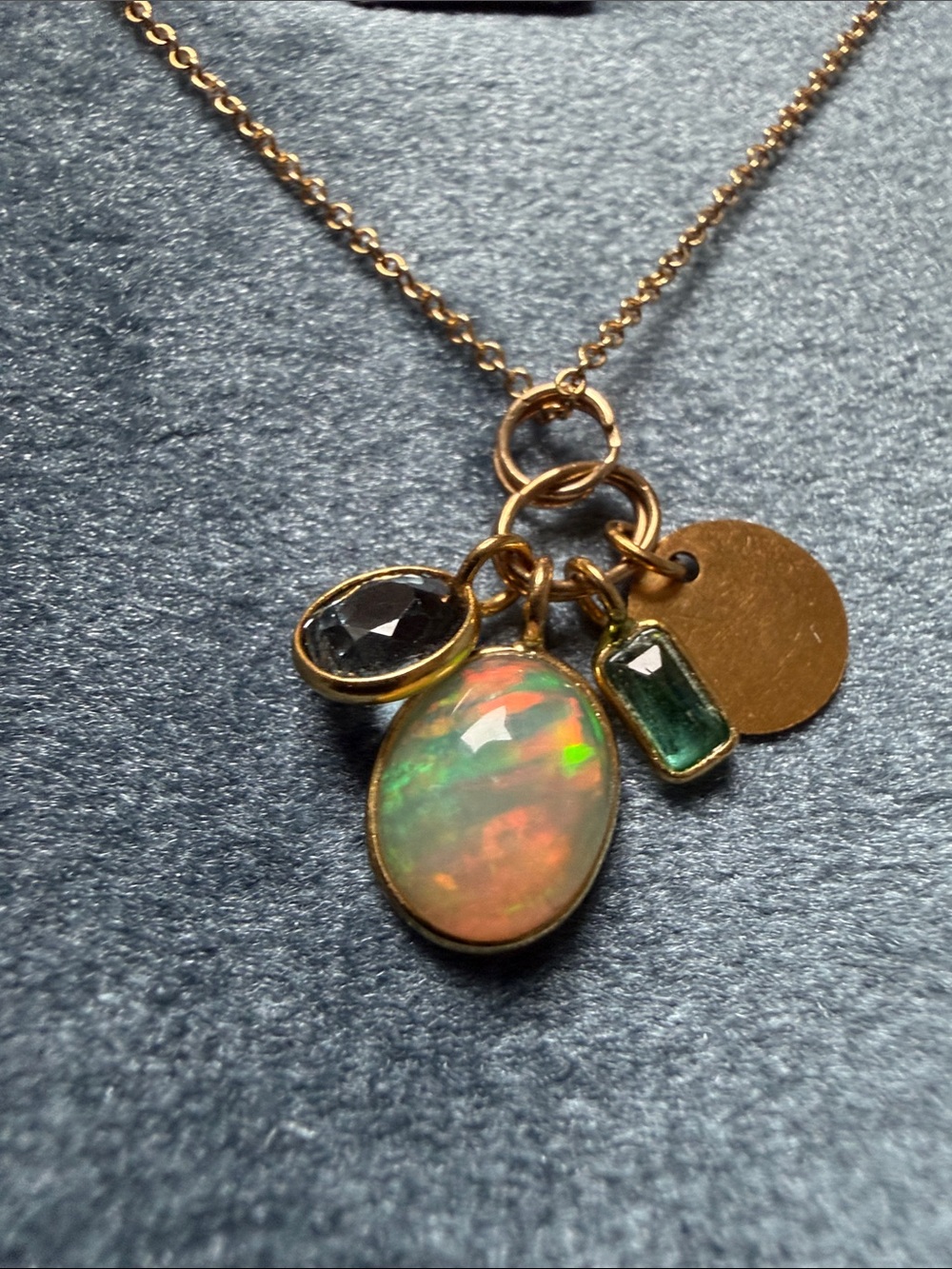 Handmade 18K & 14K Gold Charm Cluster Necklace – One-of-a-Kind